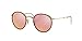 Ray-Ban Rb3517 Folding I Round Sunglasses, Gold/Light Brown Mirrored Pink, 51 mm
