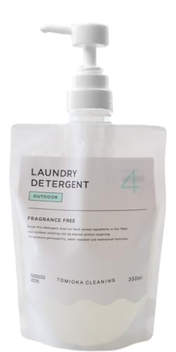 【専用ポンプ付き】とみおかクリーニング 洗濯洗剤 OUTDOOR 350ml 無香料 防水・撥水加工製品用洗剤 液体洗剤 衣類洗剤 アウトドア