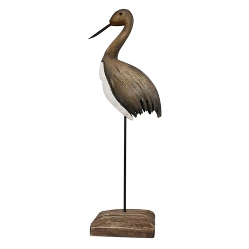 Estatua de Madera de Grulla para Decoración Náutica