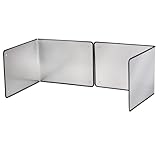 Silver Large 2 Pieces 2 Sided Stainless steel Splatter Guard for Frying Stove Top,Oil Splash Guard Cooking for Stove,Non Stick Foldable Splatter Screen