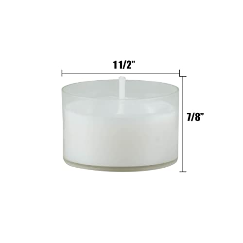 Stonebriar 48 Count White Unscented Smokeless Long Burning Clear Cup Tea Light Candles with 6 to 7 Hour Burn Time - Image 6