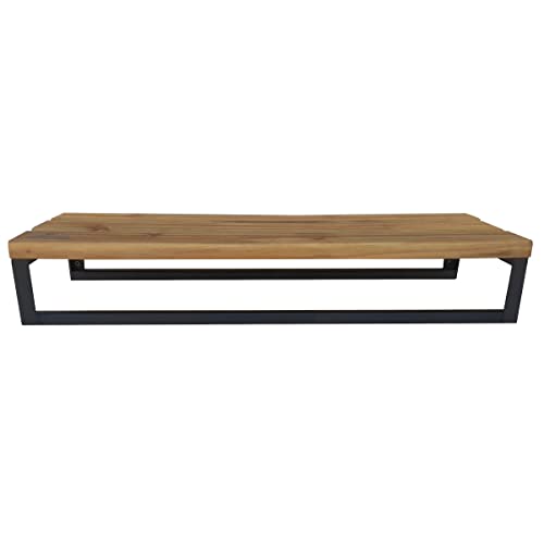 Cabideiro De Parede Multiuso 60 x 23 cm Ferro e Madeira Resistente SD-5012 Cor: Preto