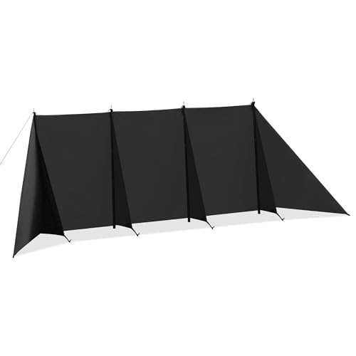 Wind Blocker Camping Windbreaks | Privacy Fence Stove Windshield Shelter | Portable Lightweight Windproof Sunshade for Outdoor Camping, Hiking, Picnic (Black)