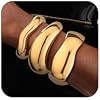 Honsny 2-3Pcs Chunky Gold Bangle Bracelets for Women Non Tarnish Stackable 14K Gold Plated Charm Cuff Bracelet Stack for Women Trendy Dainty Big Bangles Waterproof Jewelry Fashion Gifts