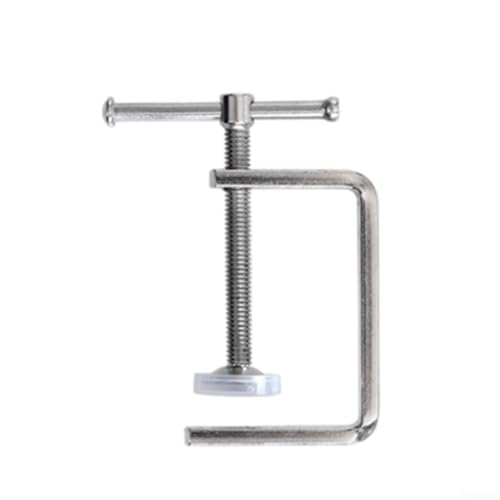 Woodworking G Clamp for - Steel F-Clip Clamping Device for Carpentry DIY, Firm Grip with Non-Slip Rubber Pads, Smooth Thread Adjustment, 147mm Max Opening, Silver(A)