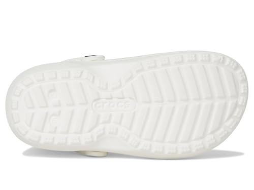 Image of Crocs Kids' Classic Lined Clog | Girls and Boys Slippers, White, 12 Little Kid