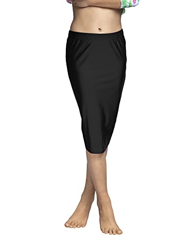 Girls Modest Tznius Pencil Skirt for Swim, Beach, Midi Lenght UPF 50+ Sun Protection