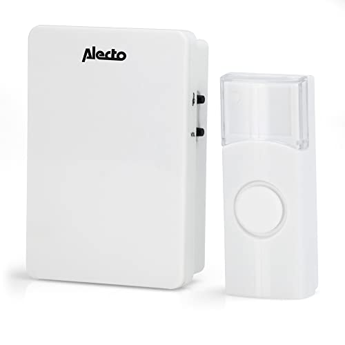 Alecto ADB-11 - Timbre inalámbrico - sin Cables - Alcance de 30 m - Aviso acústico y Luminoso - señal cifrada - Blanco