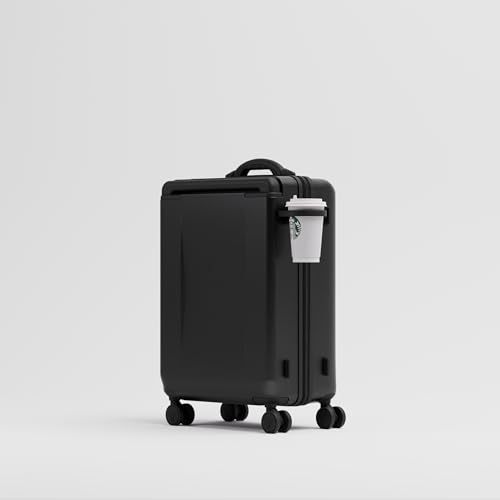 Image of Carry-on LITE (56cm) Cabin Trolley Bag with Digital Weighing Scale, TSA Lock, Cup Holder, 8 Silent Wheels, Alloy Hooks, Polycarbonate Hard-Shell (T5, Space)