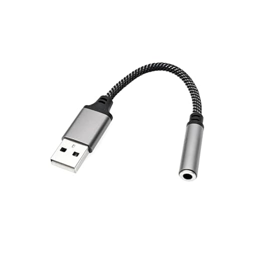 JZK USB a 3.5 mm jack audio adattatore cavo, connettore adattatore AUX a Tipo A a jack per cuffie, interfaccia audio USB per PS4, PC, laptop, Linux, desktop, microfono per cuffie