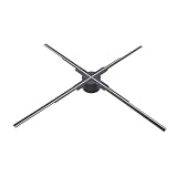 Cuifati Ventola con Ologramma 3D, Proiettore Olografico a LED da 23,6" con Risoluzione 2000x1404, Ventola per Display Pubblicitario a 4 Pale con Telecomando WiFi APP per Negozio Al (Spina europea)