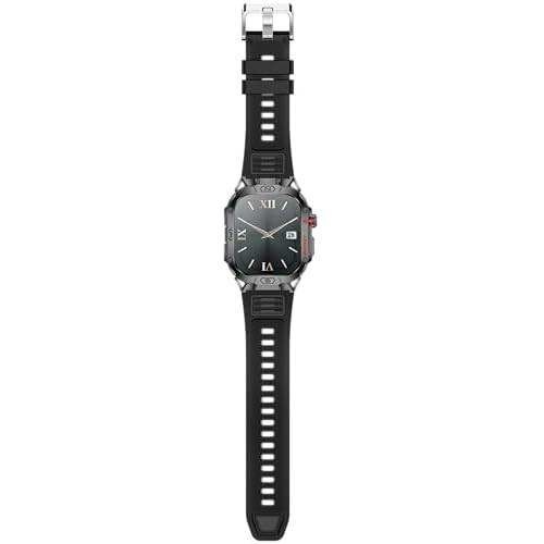 SOUYIE Silicone Watch Bands, 22mm Quick Release Silicone Replacement Watch Strap with Black Stainless Steel Buckle, Compatible H69 Military Outdoor Sp