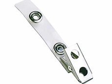 BradyPeople ID 2105-3100 Vinyl Strap Clip with 2-Hole NPS Clip, 3.5" Length, Clear (Pack of 100)