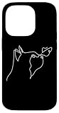 Custodia per iPhone 14 Pro Hand Drawn One Line Art Cat And Butterfly