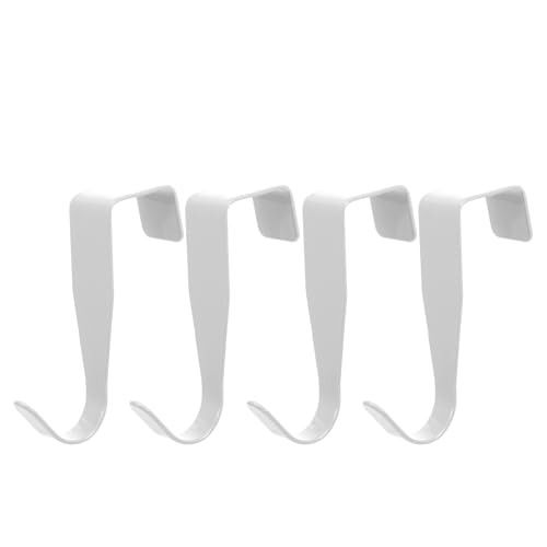 HYTROVE 4 Ganchos Blancos para Colgar Puerta, Acero al Carbono, Acabado Antideslizante y Ahorro de Espacio, Ideales para Baño y Entrada