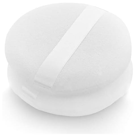 Sibba 10,2 cm Runde Puderquaste Ultraweich Waschbar Wiederverwendbar Groß Velours Gesicht Körper Puderquaste Lose Puderquaste Nass und Trocken Cover