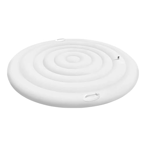 Dmuzsoih 145cm PVC Couverture De Spa Gonflable, Couvercle De Bain À Remous Rond, Couvercle De Bain À Remous Gonflable, Isolation Thermique Pliable pour Spa, Spa Rond...