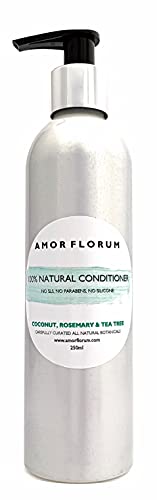 NATURAL - ACONDICIONADOR DE CABELO - Com ROMERO & ARBOL DE TÈ - 250 ml - por amor FLORUM - Sem sulfatos, sem parabenos, sem produtos químicos. Concentrado.