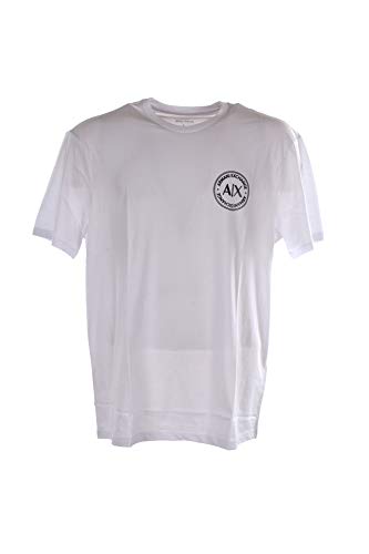A|X Armani Exchange Men's Regular Fit Classic Circle Logo Crewneck Cotton Graphic Tee, White, L