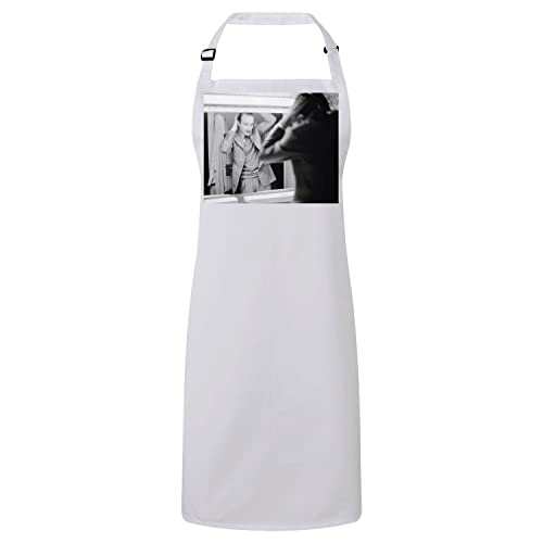 Tablier cuisine blanc chic style présidentiel Jacques Chirac pour coiffure et chef