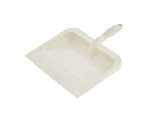 Superio Heavy Duty Plastic Dustpan With Comfort Grip Handle Beige, Durable, Lightweight Multi Surface Dust Pan Easy Broom Sweeping, 10 Inch Wide #TOP23
