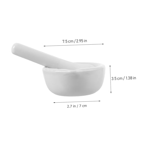 Set 2 piezas mortero porcelana para medicina y especias miniatura 3