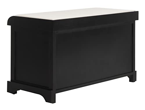 Safavieh Home Collection Freddy Black/ Wicker Basket 2-Drawer Storage Bench With Cushion (Fully Assembled) #TOP5