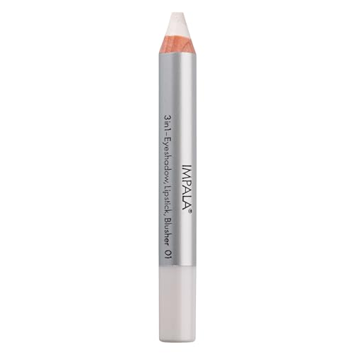 Impala Lápiz Jumbo 3 en 1 Color 01 Blanco | Sombra de Ojos, Lápiz Labial y Colorete | Textura Suave y de Larga Duración | Colores Intensos