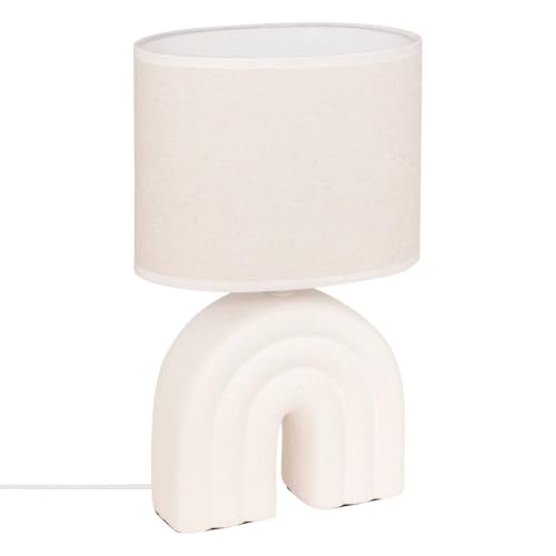 Atmosphera - Lampe Ă poser champignon secteur gabin blanc h32cm