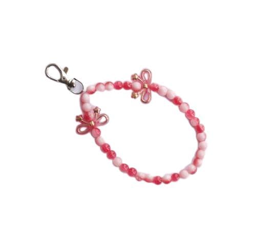 One1Store Cute Beaded Bow Mobile Phone Charm | Korean Aesthetic Phone Strap with Star Bow Design | Anti-Drop Hand Strap for Smartphones | Trendy Hanging Charm for Girls, iPhone & Android Accessories-image-26