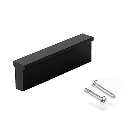 Drenky Möbelgriffe, Schrankgriffe Aluminiumlegierung 10 Stück 64 mm Lochabstand Schwarz Griffe Küche mit Schraube für Küchenschränke, Schublade Cover