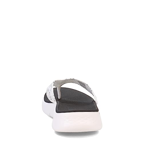 Skechers Women's GO WALK Flex Sandal - Invoke Flip-Flop, White/Black, 11