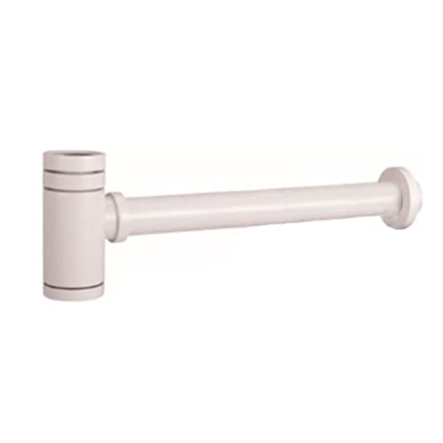 Siphon SCL002/BL Ablaufgarnitur für Waschbecken oder Bidet, Zubehör für Badezimmer, Weiß matt/Vista rund