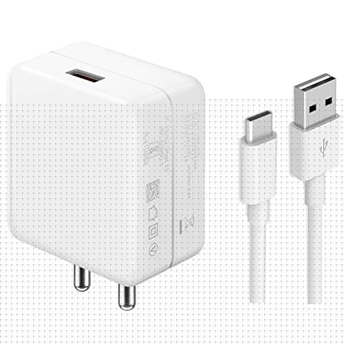 Image of Ultra fast charger type c for Xiaomi Redmi Note 8 Pro , Xiaomi Redmi Note 9 , Xiaomi Redmi Note 9 Pro , Xiaomi Redmi Note 9 Pro Max , Xiaomi Redmi Note 9S , Xiaomi Redmi Pro Adapter Wall Mobile Android Smartphone Certified Heavey Duty Hi Speed Fast Charging Travel Charger With 1.2 Meter Type-C USB Charging Data Cable ( 3.1 Amp , SR ,D- WHITE )