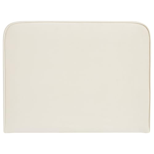 IDIMEX Tête de lit Lunar 90, en Tissu rembourré, Fixation Murale Design Arrondi Moderne, pour lit 90 cm ou Moins, Blanc crème