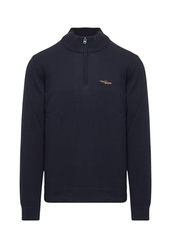 Pull col haut en coton Aeronautica Militare Homme 252MA1578UL00506 kaki