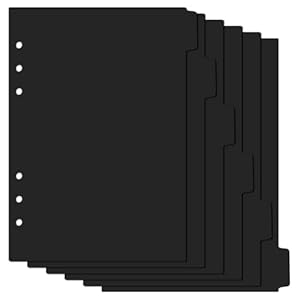 Jeffdad 6 Stück A5 Trennblätter Schwarz