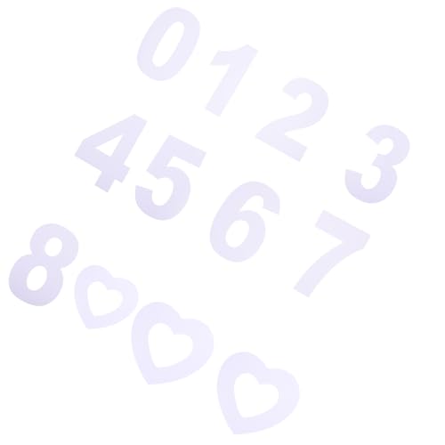 Unomor 13pcs Number and Heart Shaped Cake Stencils for Baking Reusable Pet Cake Molds for Parties Weddings and Birthdays Templates and Heart Designs