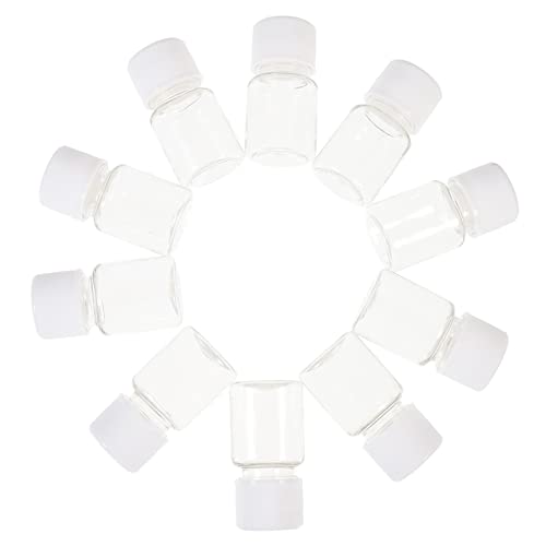 Veemoon 5ml Cylindrical Lab Bottles 30pcs Reagent Sample Storage Bottles Sealing Cap Design