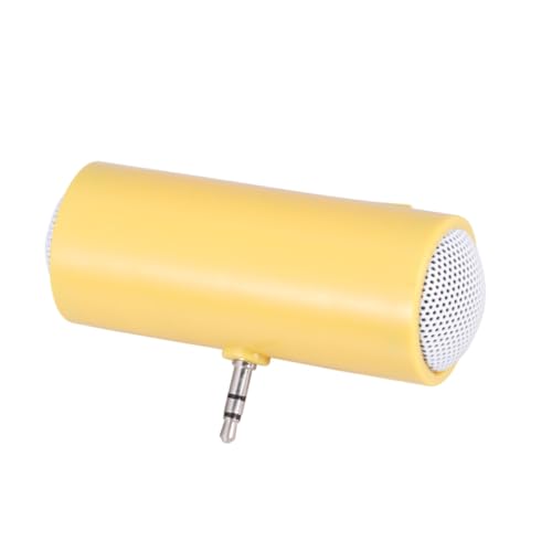 CLISPEED Altavoz Mini Portátil Jack para Teléfono y Tablet Ligero y Compacto sin Batería Color Amarillo Compatible con Dispositivos con Conector de Audio Estándar