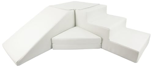 Velinda Set de 4 Blocs en Mousse pour Le Jeu, crèches, écoles maternelles, Jouets (Couleur: Blanc)