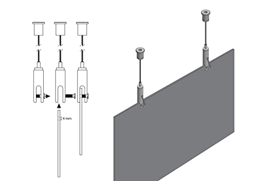 Image of STAS Suspension Set with Panel Hanger (6 mm) and Ceiling Mount (Pack of 2X)