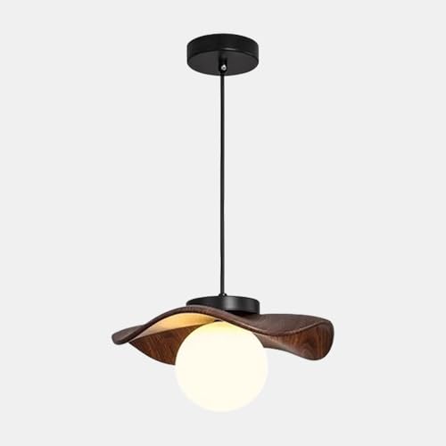 Lampe suspendue fleur effet noyer pour illuminer une table de chevet