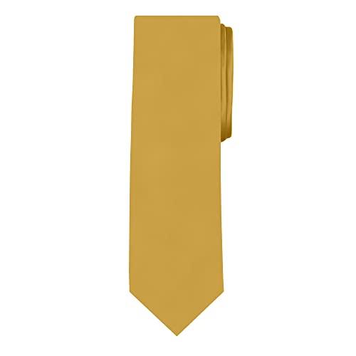 Jacob Alexander Solid Color Men's Regular Tie - Gold