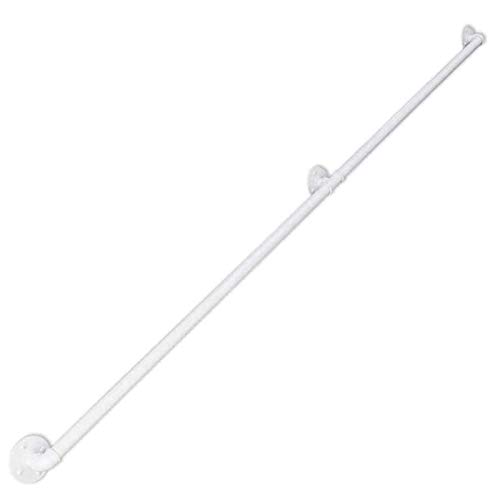 Rampe d'escalier en fer forgé blanc 300 cm avec kit de support mural complet - 5