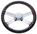 18" Steering Wheel Cover Black Leather Cover For Semi Trucks