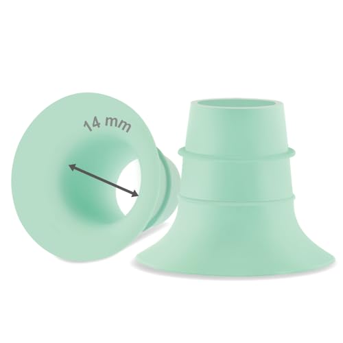 Image of Maymom 14 mm Flange Insert Green Compatible with Elvie Single /Double Electric, Elvie Stride Cup (24mm), Compatible with Medela PersonalFit Flex Shield, Not Original Elvie Replacement Parts