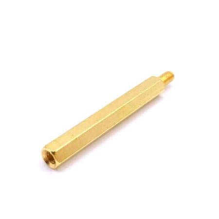 Kewholesale M3 X 40mm Male to female Brass Hex Threaded Pillar Standoff Spacer- 12 Pcs.-picture-24