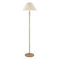 Globe Electric 61000053 62" Floor Lamp, Faux Wood Finish, Pleated Fabric Shade, Flat Base, Pull Chain Switch on Socket, Reading Lamp, Home Office Accessories, Home Décor, Home Improvement