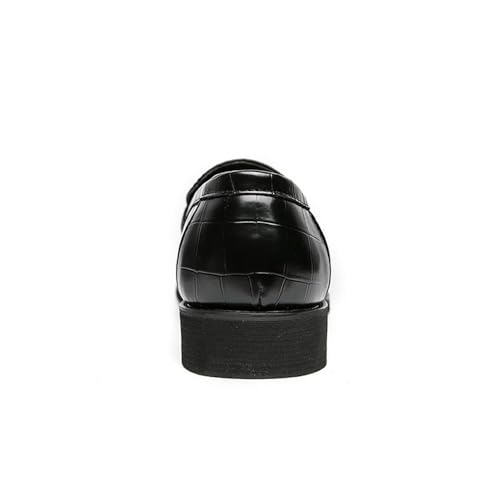 Slip Resistant Comfortable Lightweight Men's Loafers Shoes Pointed Toe Block Pattern with Tassel Loafer2